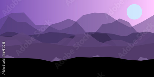 Purple mountain sunset