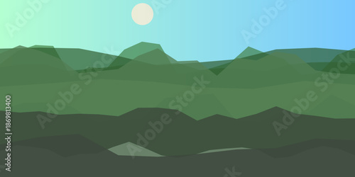 Serene mountain range at dusk
