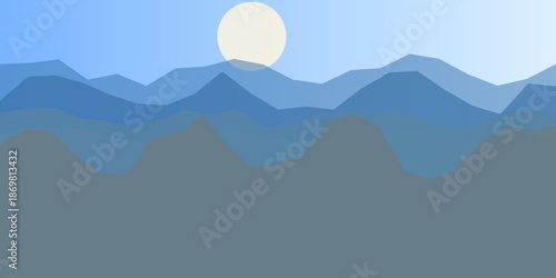 Serene mountain sunset