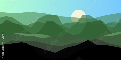 Mountain range at dusk