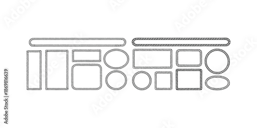 Rope borders and nautical frames collection for maritime design projects and certificates