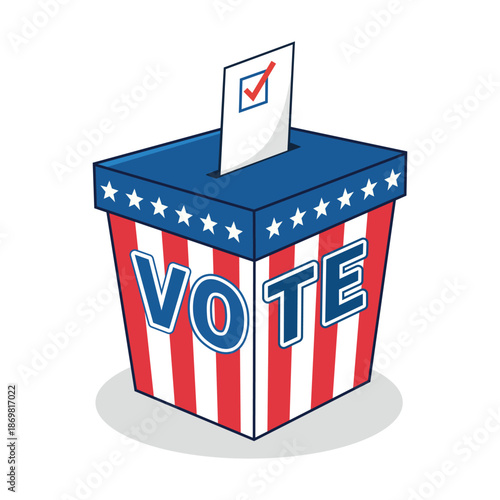 Patriotic USA Election Ballot Box Vector for Voting and Democracy