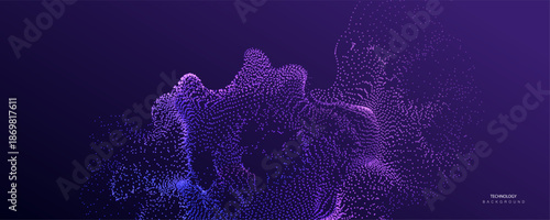 Psychological technology AI particles vector background.