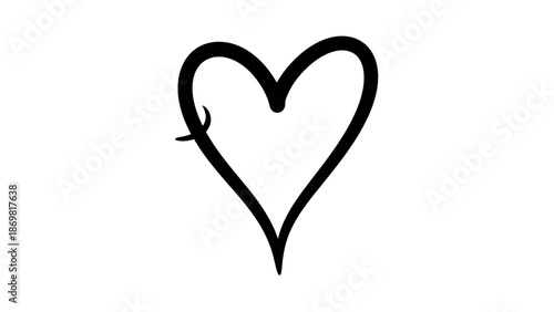 A heart drawn in black on a white background
