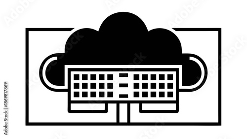 Modern computer keyboard on sleek black background