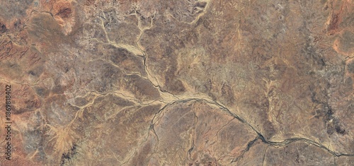 Quadro em tela Aerial Satellite View of Sturt National Park and Red Outback, Australia