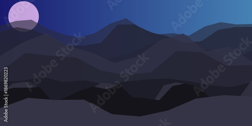 Serene nighttime mountain landscape