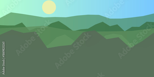Serene mountain range under clear sky