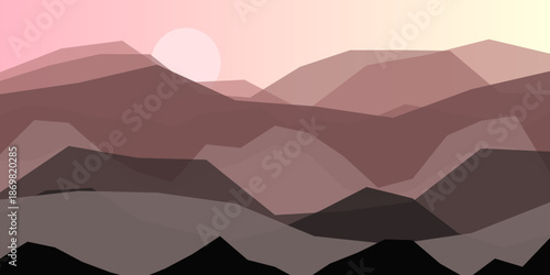 Serene mountain sunset