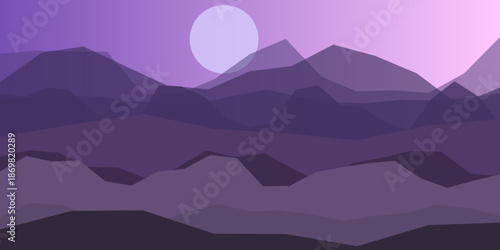 Purple mountain sunset