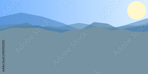 Serene mountain range at dawn