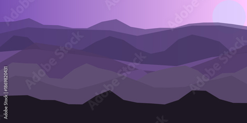 Purple mountain range at dusk