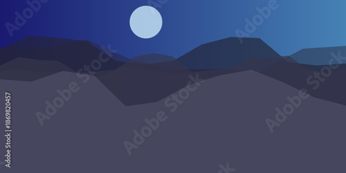 Serene nighttime mountain range
