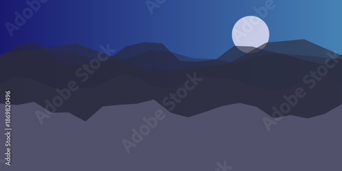 Moonlit mountain range