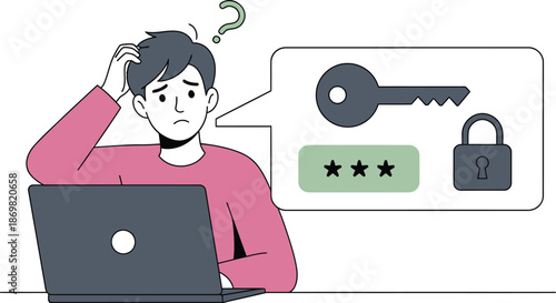 Confused man with password issues