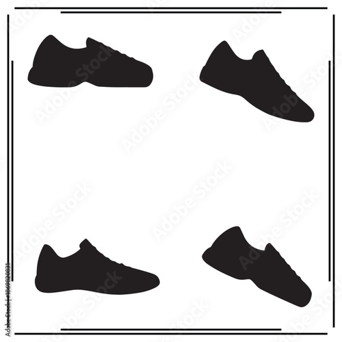 A big collection of shoe silhouette set, shoe silhouette logo isolated on white background