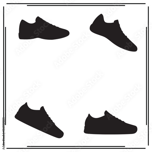 A big collection of shoe silhouette set, shoe silhouette logo isolated on white background