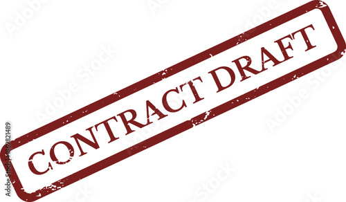 Contract Draft Rubber Stamp Vector – Red Grunge Legal Status Label