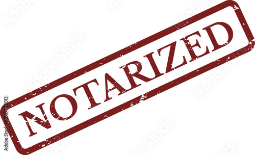 Notarized Rubber Stamp Vector – Red Grunge Legal Certification Label