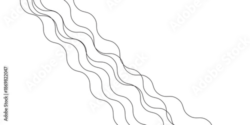 Line art striped graphic template. Thin line wavy abstract vector background. line background. Curve wave seamless pattern.
