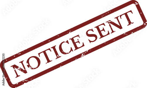 Notice Sent Rubber Stamp Vector – Red Grunge Document Dispatch Label