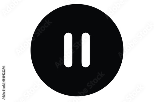 pause button icon silhouette vector
