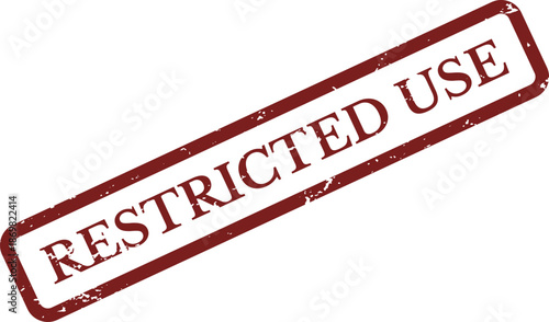 Restricted Use Rubber Stamp Vector – Red Grunge Rights Limitation Label