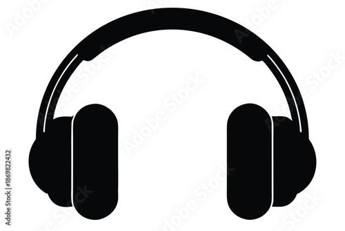 headphone audio icon silhouette vector