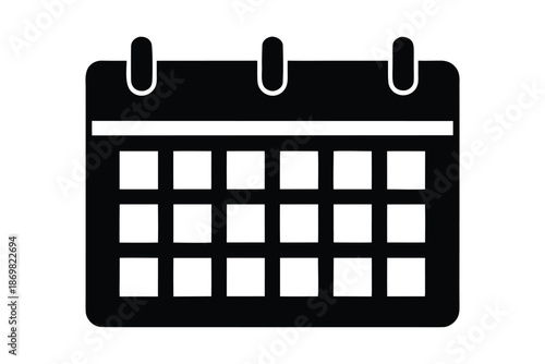 calendar icon silhouette vector