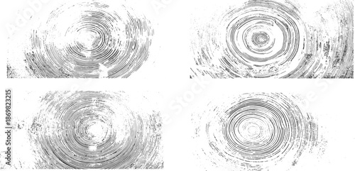 Rustic Grunge Circular Wood Texture Set with Natural Tree Rings, Rough Grain Noise, and Aged Wood Effect.