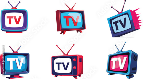 pop art tv flat vector illustration
