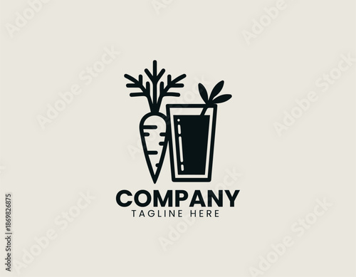 Carrot juice black vector logo illustration