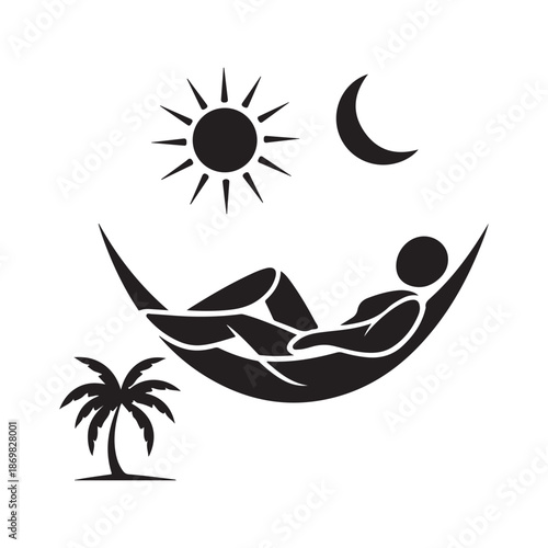 Minimalist UK Bank Holiday Relaxation Silhouette Concept