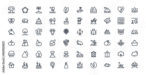 Collection of Simple Line Icons and Symbols.