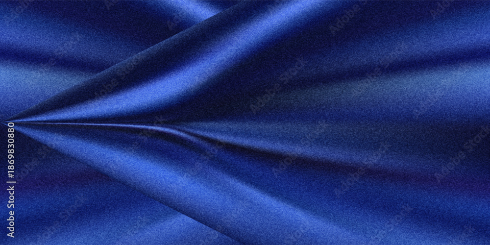 Obraz premium Abstract dark background. Silk satin fabric. Navy blue color. Elegant background with space for design. Soft wavy folds. Christmas, birthday, anniversary, award. Template.