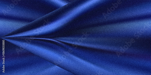 Abstract dark background. Silk satin fabric. Navy blue color. Elegant background with space for design. Soft wavy folds. Christmas, birthday, anniversary, award. Template.