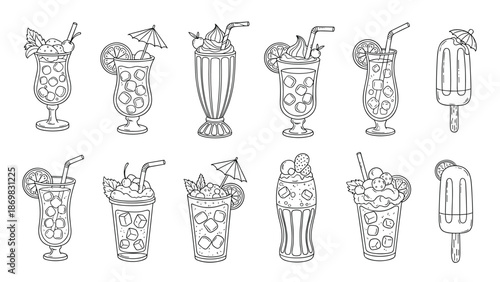 Collection of Whimsical Milkshake Illustrations