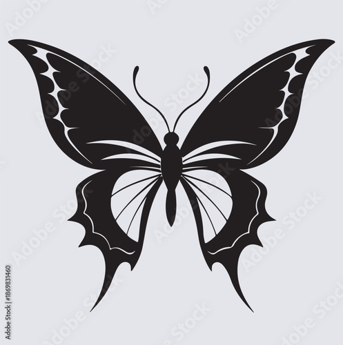 butterfly silhouette vector art illustration