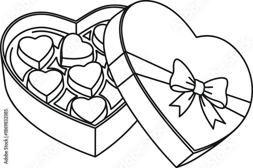 Heart shaped gift box with chocolates