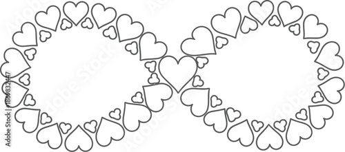 Heart shaped wreaths in infinity symbol