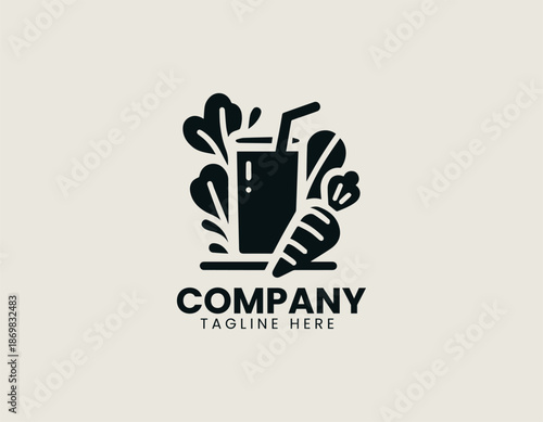 Carrot juice black vector logo illustration
