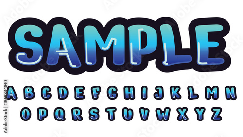 Deep Blue Glossy Bubble Effect