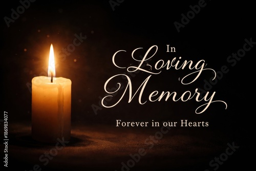 Wallpaper Mural Candle Burning in Dark Space With Message of Love and Remembrance for Cherished People Who Have Passed Away Torontodigital.ca