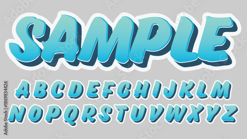 Light Blue Bold Brush Cartoon Typography