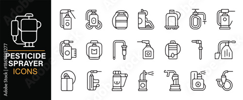 Farming pesticide sprayer icon pack for agriculture projects