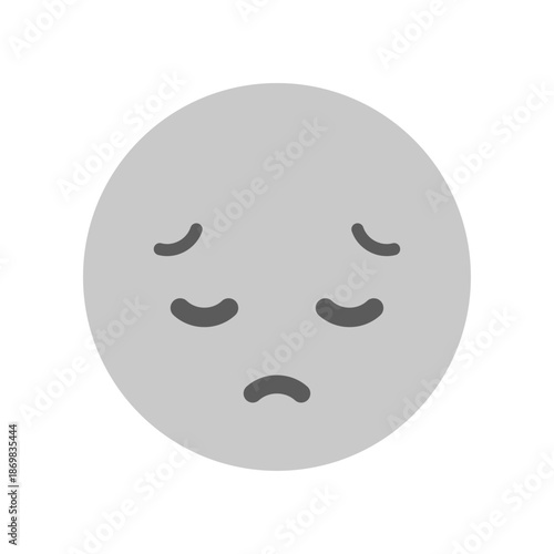 元気のない悲しそうな顔の絵文字 -がっかり･しょんぼりした表情のネガティブな感情のイメージ素材