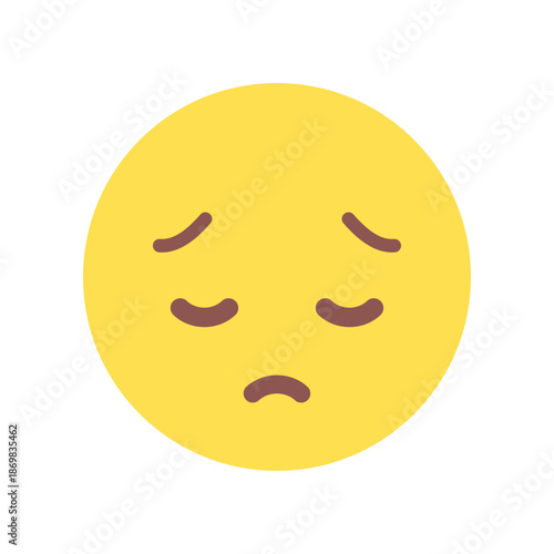 元気のない悲しそうな顔の絵文字 -がっかり･しょんぼりした表情のネガティブな感情のイメージ素材