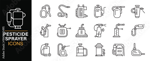 Agricultural spraying tools icons for crop protection designs