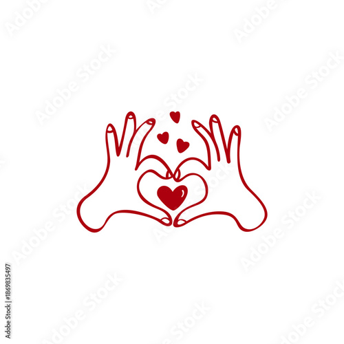 Love hand drawn vector illustration. Heart vector icon