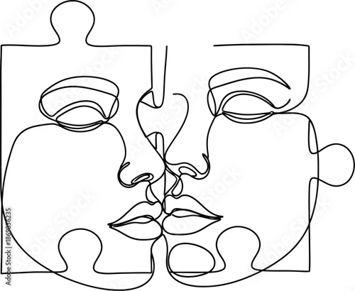 Stunning puzzle piece faces coming together in harmony